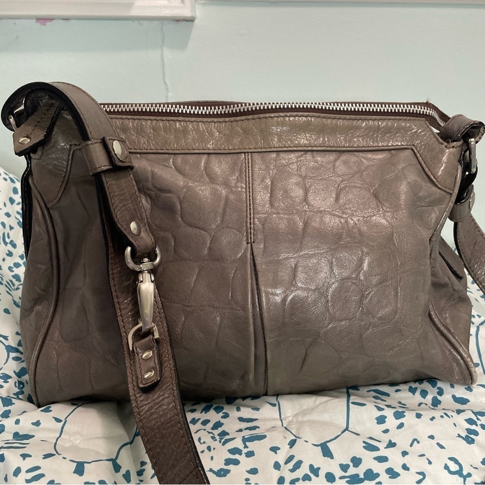 The Trend Vintage Grey Leather Classic Crossbody Purse Bag